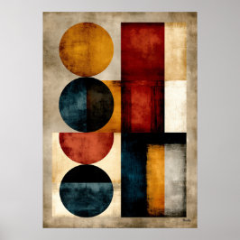 Poster Arte de Parede Abstrata Geométrica Editorial Japon