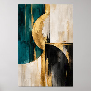 Poster Arte de Parede Abstrata Geométrica Interligada em 