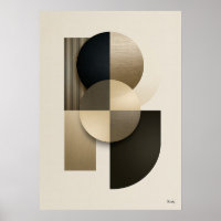 Arte de Parede Abstrata Geométrica Japandi de Luxo