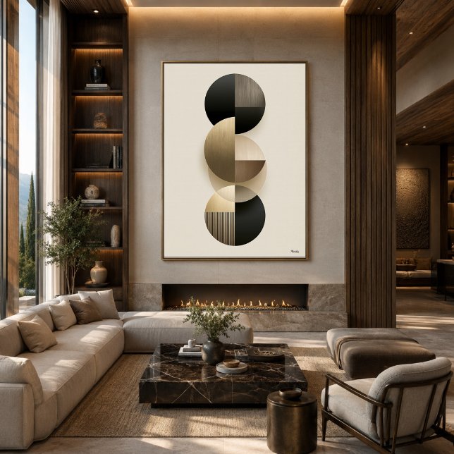 Poster Arte de Parede Abstrata Geométrica Japandi de Luxo (Criador carregado)