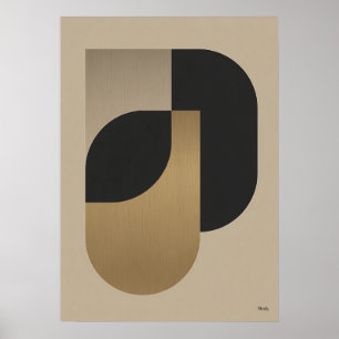 Poster Arte de Parede Abstrata Geométrica Minimalista de