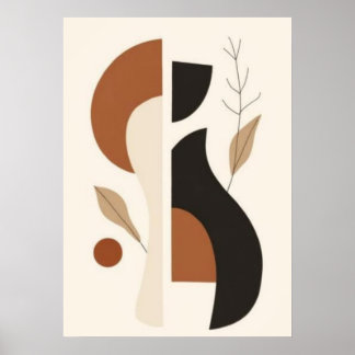 Poster Arte de Parede Abstrata Geométrica Minimalista | E