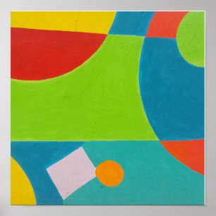 Poster Arte de Parede Abstrata Geométrica Moderna Quadrad