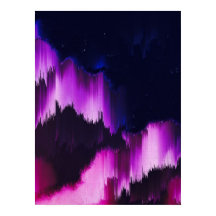 Arte de Parede Abstrata Glitch Vibrante