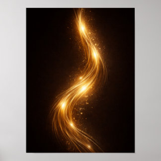 Poster Arte de Parede Abstrata Golden Noir – Ouro de Luxo
