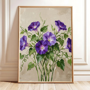 Poster Arte de Parede Abstrata Impressa em Roxo Flor de I