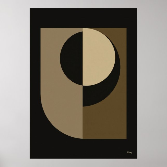 Poster Arte de Parede Abstrata Japandi Eclipse de Luxo 14 (Frente)