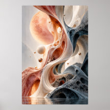 Arte de Parede Abstrata Surrealista em Tom Rosa Do