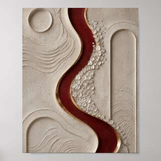 Poster Arte de Parede Abstrata Texturizada de Luxo