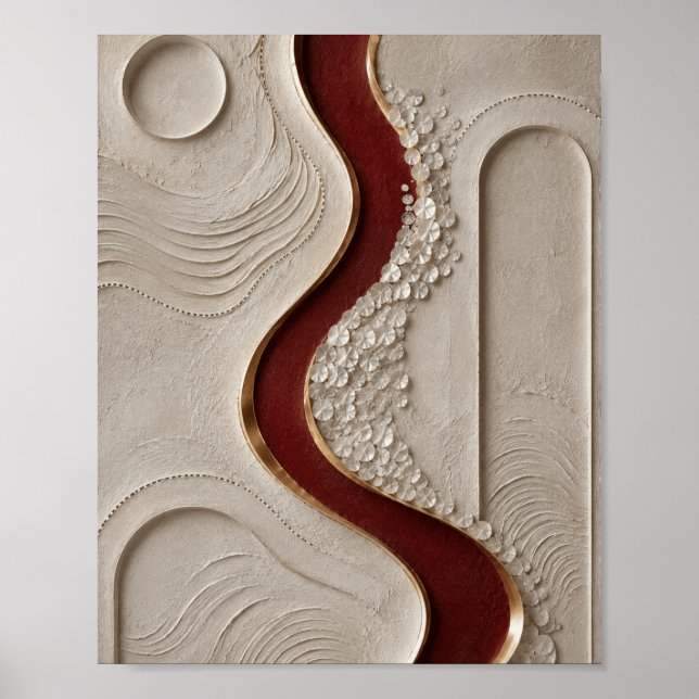 Poster Arte de Parede Abstrata Texturizada de Luxo (Frente)