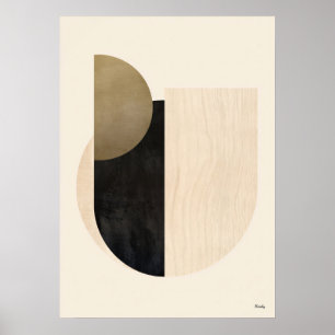 Poster Arte de Parede Abstrato Geométrico Orgânico Japand