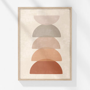 Poster Arte de Parede Abstrato Neutro Boho Sol de Terraco