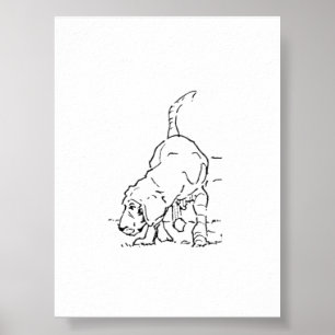 Poster Arte de Parede Amante de Cachorro, Ilustração de B