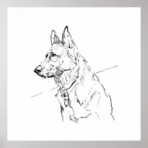 Poster Arte de Parede Amante de Cachorros, Pastor Alemão