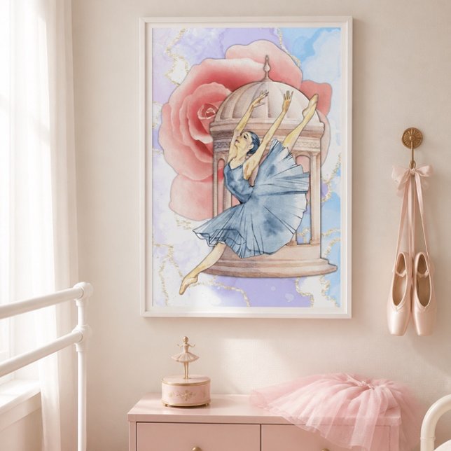 Poster Arte de Parede Bailarina Rosa (Criador carregado)