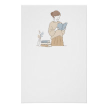 Arte de Parede Bege Minimalista de Loja de Livros
