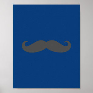Poster Arte de Parede Berçário Bigode Elegante Adorável
