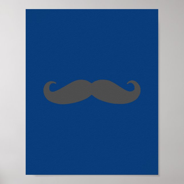 Poster Arte de Parede Berçário Bigode Elegante Adorável (Frente)