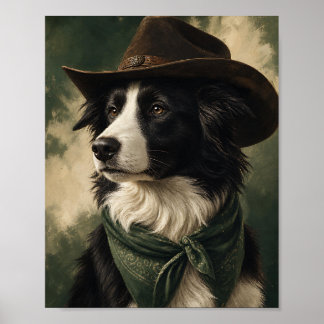 Poster Arte de Parede Border Collie — Retrato de Chefe de