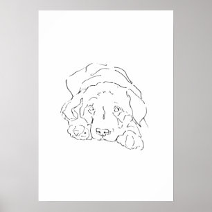Poster Arte de Parede Cachorro Labrador Retriever Fofa, D