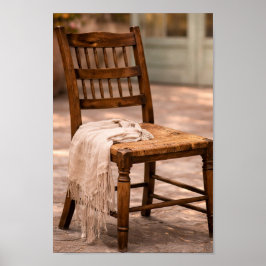 Poster Arte de Parede Cadeira Rústica de Campo Francês