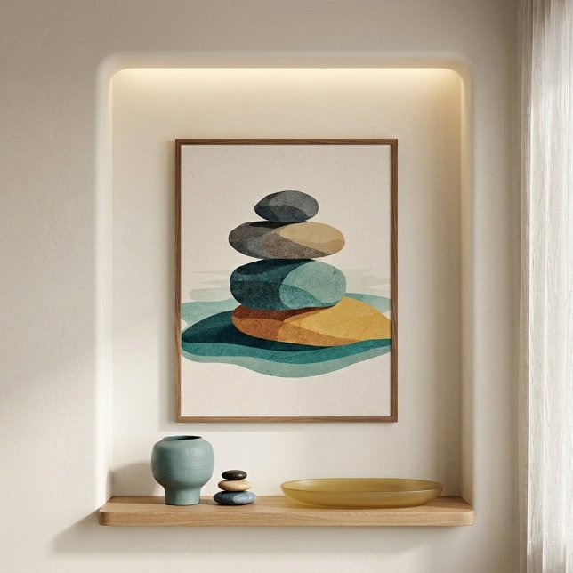 Poster Arte de Parede Cairn Equilibrada para Interiores N (Criador carregado)