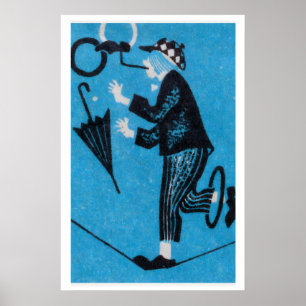 Poster Arte de Parede Caixa de Fósforos Palhaço de Circo