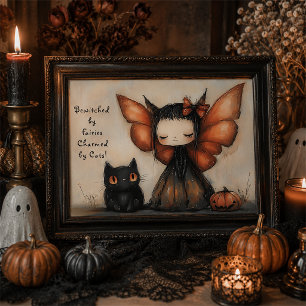 Poster Arte de Parede Caprichosa de Fada de Halloween Fof