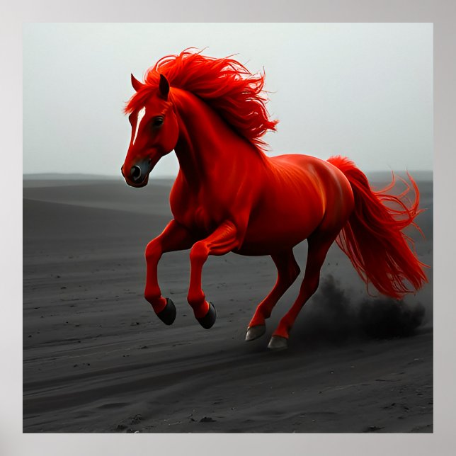 Poster Arte de Parede Cavalo Galopando Poderoso | Equestr (Frente)