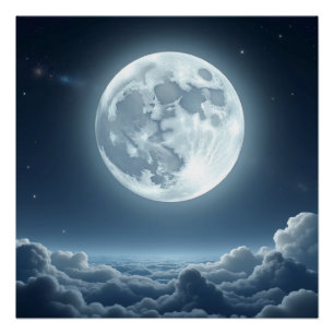 Pôster Arte de Parede Céu ao Luar – Noite Lunar Serena