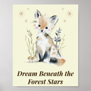 Poster Arte de Parede Citação Berçário Raposa da Floresta