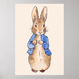Poster Arte de Parede Clássica de Coelho Bunny para Berçá