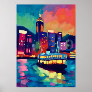 Poster Arte de Parede Colorida Fauvista do Horizonte de H