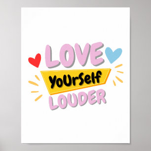 Poster Arte de Parede com Citação de Amor Próprio