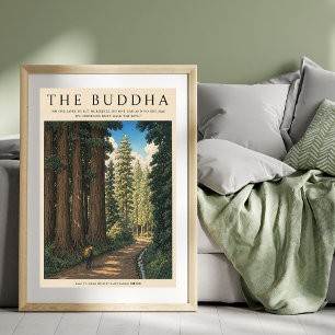 Poster Arte de Parede com Citação de Buda   Paisagem Flor