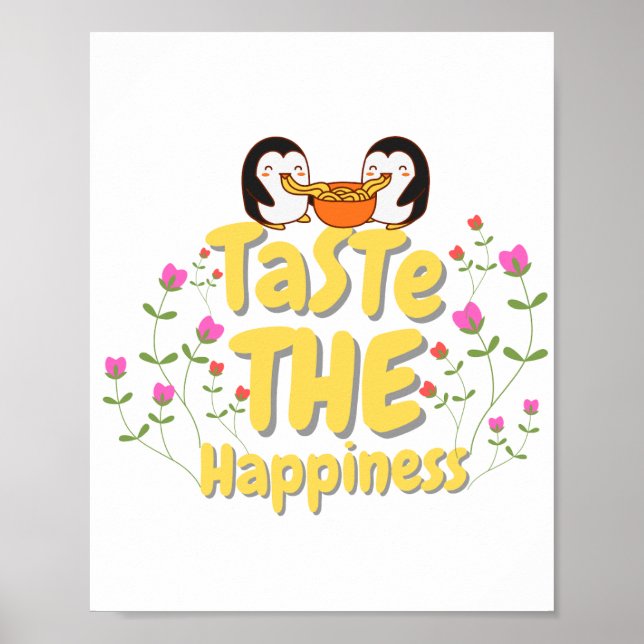 Poster Arte de Parede com Citação de Comida  (Frente)