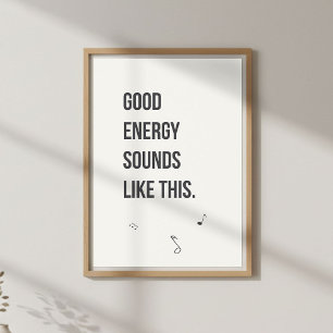 Poster Arte de parede com citação de música positiva. Mod