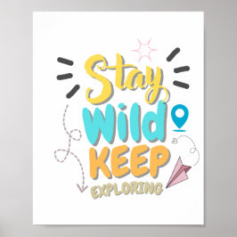 Poster Arte de Parede com Citação de Viagem 