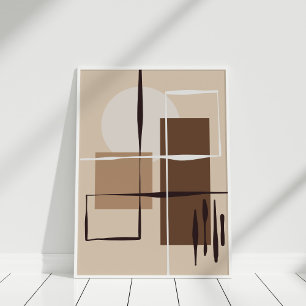 Poster Arte de Parede com Formas Abstratas Geométricas Ne