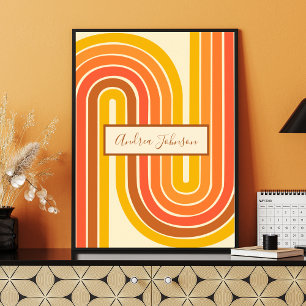 Poster Arte de Parede com Nome Personalizado em Listras d