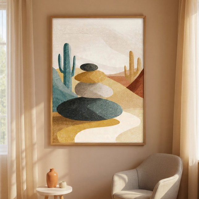 Poster Arte de Parede com Pilha de Pedras do Deserto para (Criador carregado)