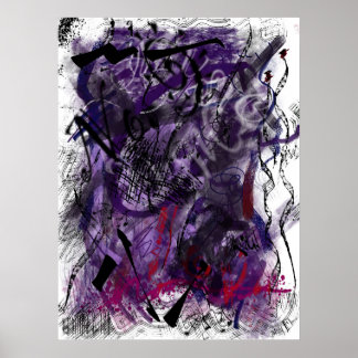 Poster Arte de Parede com Pinceladas Místicas Abstratas R