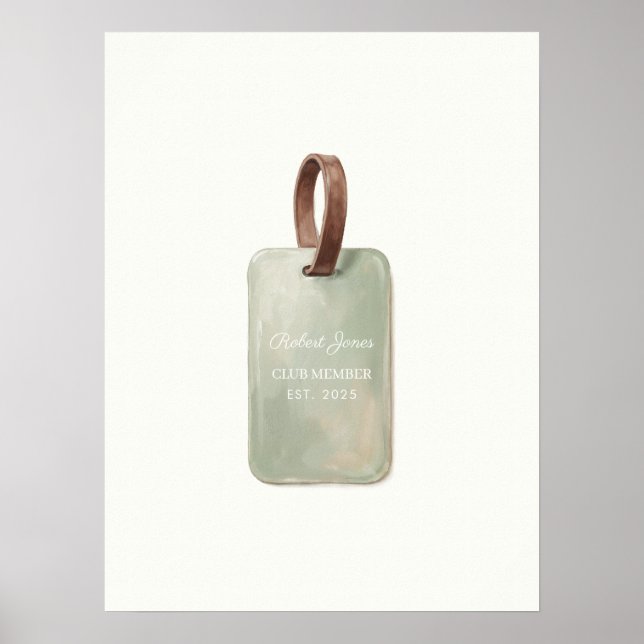 Poster Arte de Parede com Placa Personalizada de Nome de  (Frente)