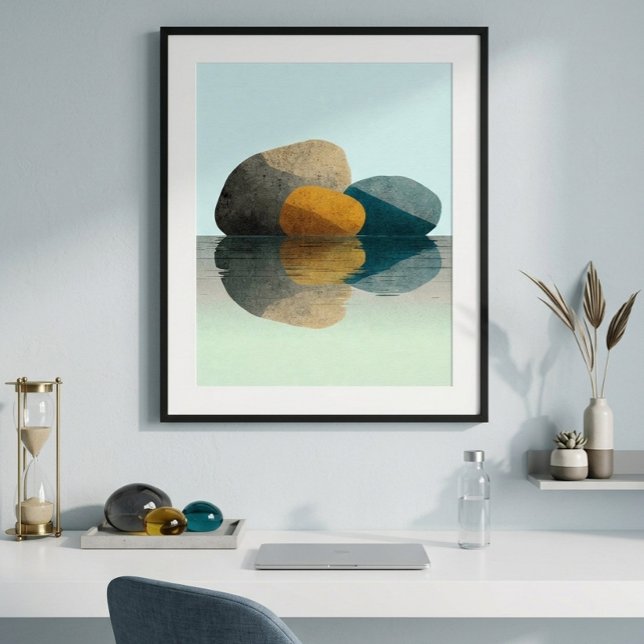 Poster Arte de Parede com Reflexo de Pedra para Decoração (Criador carregado)