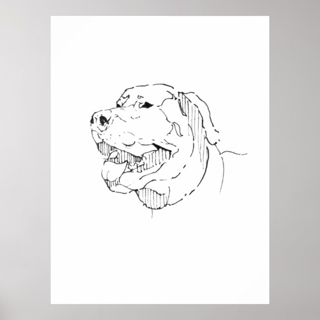 Poster Arte de Parede com Tinta de Labrador Retriever Min (Frente)