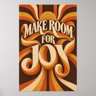 Poster Arte de Parede com Tipografia Retro 'Abrir Espaço