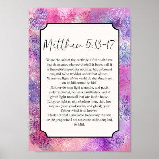 Poster Arte de Parede com Versículo da Bíblia de Matthew