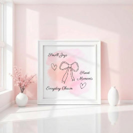 Poster Arte de Parede Coquette em Aquarela Rosa Personali