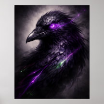 Arte de Parede Corvo Roxo Gótico
