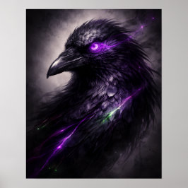 Poster Arte de Parede Corvo Roxo Gótico
